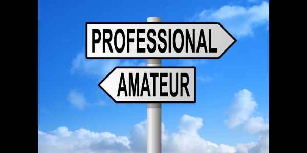 one signpost says professional, the other says amateur